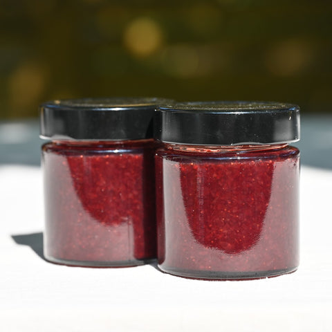 Two jars of classic strawberry jam from Morrison & Co Preserves