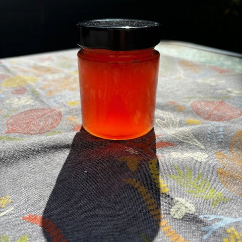 One jar of rhubarb jelly